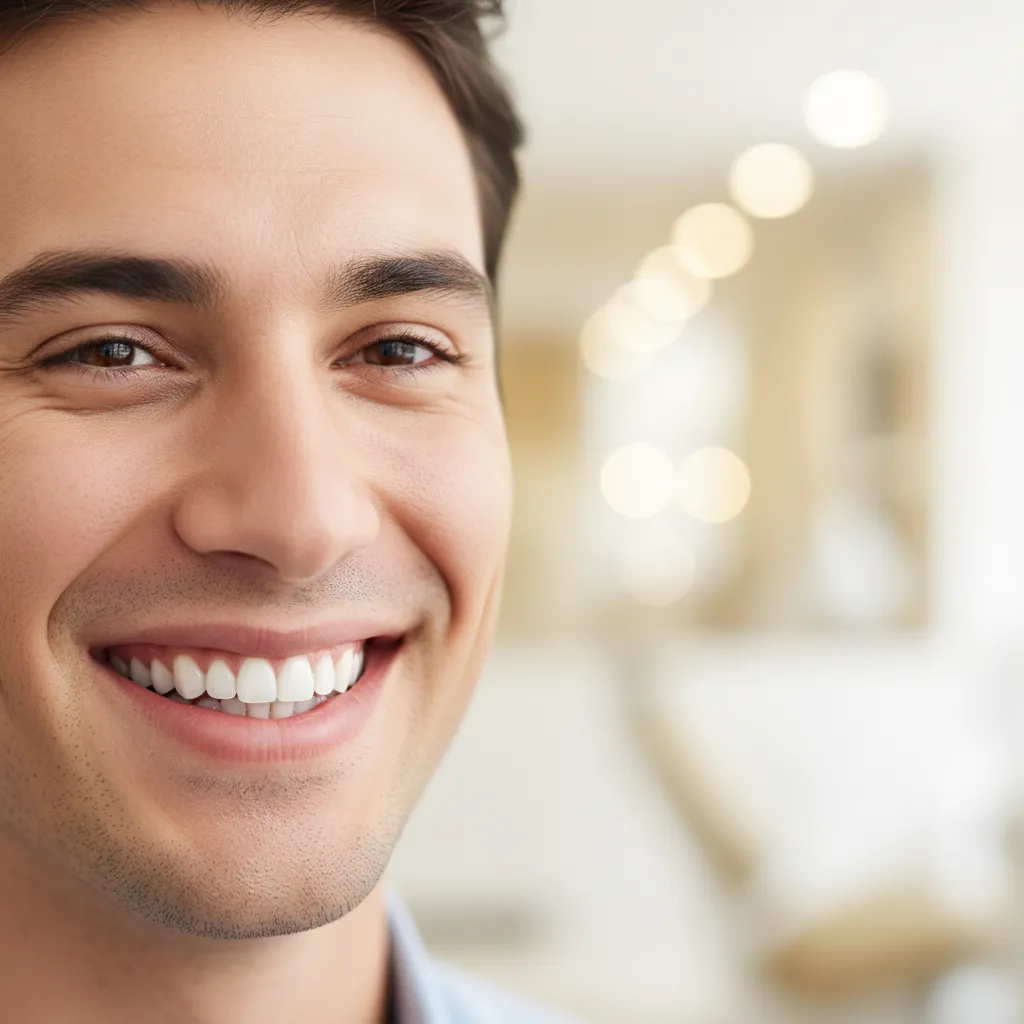 Patient souriant portant des gouttières Invisalign transparentes Bô Sourire Agdal
