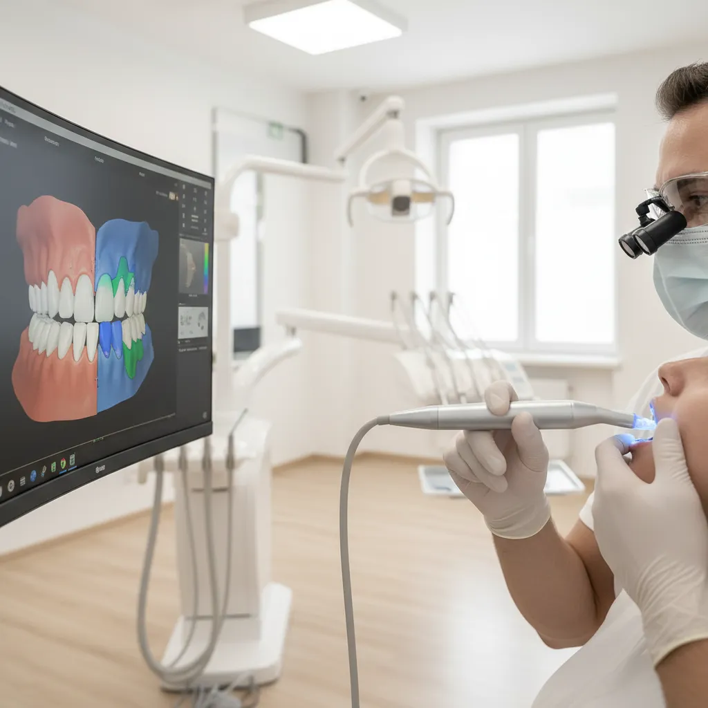 Dentiste utilisant un scanner dentaire de dernière génération pour la planification des implants à Bô Sourire Rabat